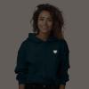 imageDALIX Heart Glow in the Dark Embroidered Fleece Cropped Hoodie Cold Fall Winter WomenAtl Green