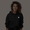 imageDALIX Heart Glow in the Dark Embroidered Fleece Cropped Hoodie Cold Fall Winter WomenDark Heather