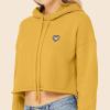 imageDALIX Heart Glow in the Dark Embroidered Fleece Cropped Hoodie Cold Fall Winter WomenHeather Mustard