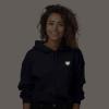 imageDALIX Heart Glow in the Dark Embroidered Fleece Cropped Hoodie Cold Fall Winter WomenNavy Blue