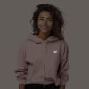 imageDALIX Heart Glow in the Dark Embroidered Fleece Cropped Hoodie Cold Fall Winter WomenPeach