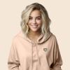 imageDALIX Heart Glow in the Dark Embroidered Fleece Cropped Hoodie Cold Fall Winter WomenPeach
