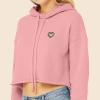 imageDALIX Heart Glow in the Dark Embroidered Fleece Cropped Hoodie Cold Fall Winter WomenPink