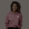 imageDALIX Heart Glow in the Dark Embroidered Fleece Cropped Hoodie Cold Fall Winter WomenPink