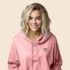 imageDALIX Heart Glow in the Dark Embroidered Fleece Cropped Hoodie Cold Fall Winter WomenPink
