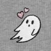 imageDALIX Heartly Ghost Embroidered Fleece Short Sweats Soft Warm WomensAthletic Heather