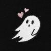 imageDALIX Heartly Ghost Embroidered Fleece Short Sweats Soft Warm WomensBlack
