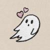 imageDALIX Heartly Ghost Embroidered Fleece Short Sweats Soft Warm WomensHtr Dust