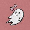 imageDALIX Heartly Ghost Embroidered Fleece Short Sweats Soft Warm WomensMauve