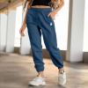 imageDALIX Heartly Ghost Embroidered Fleece Sweatpant Soft Warm WomensBlue