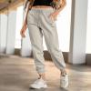 imageDALIX Heartly Ghost Embroidered Fleece Sweatpant Soft Warm WomensBone