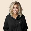imageDALIX Panda Embroidered Fleece Cropped Hoodie Cold Fall Winter WomenDark Heather