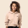 imageDALIX Panda Embroidered Fleece Cropped Hoodie Cold Fall Winter WomenPeach