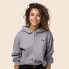 imageDALIX Panda Embroidered Fleece Cropped Hoodie Cold Fall Winter WomenStorm Gray