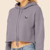 imageDALIX Panda Embroidered Fleece Cropped Hoodie Cold Fall Winter WomenStorm Gray