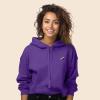imageDALIX Panda Embroidered Fleece Cropped Hoodie Cold Fall Winter WomenTeam Purple
