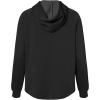 imageDALIX Pizza Embroidered Fleece Zip Washed Hoodie Cold Fall Winter WomenBlack
