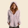 imageDALIX Pizza Embroidered Fleece Zip Washed Hoodie Cold Fall Winter WomenBlush