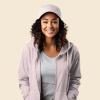 imageDALIX Pizza Embroidered Fleece Zip Washed Hoodie Cold Fall Winter WomenBlush