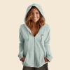 imageDALIX Pizza Embroidered Fleece Zip Washed Hoodie Cold Fall Winter WomenSage