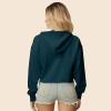 imageDALIX Rainbow Embroidered Fleece Cropped Hoodie Cold Fall Winter WomenAtlantic Green