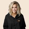 imageDALIX Rainbow Embroidered Fleece Cropped Hoodie Cold Fall Winter WomenBlack