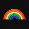 imageDALIX Rainbow Embroidered Fleece Cropped Hoodie Cold Fall Winter WomenBlack