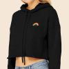 imageDALIX Rainbow Embroidered Fleece Cropped Hoodie Cold Fall Winter WomenDark Heather
