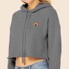 imageDALIX Rainbow Embroidered Fleece Cropped Hoodie Cold Fall Winter WomenDeep Heather