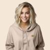 imageDALIX Rainbow Embroidered Fleece Cropped Hoodie Cold Fall Winter WomenHeather Dust