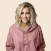 imageDALIX Rainbow Embroidered Fleece Cropped Hoodie Cold Fall Winter WomenMauve