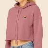 imageDALIX Rainbow Embroidered Fleece Cropped Hoodie Cold Fall Winter WomenMauve