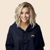 imageDALIX Rainbow Embroidered Fleece Cropped Hoodie Cold Fall Winter WomenNavy Blue