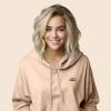 imageDALIX Rainbow Embroidered Fleece Cropped Hoodie Cold Fall Winter WomenPeach