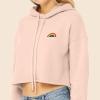 imageDALIX Rainbow Embroidered Fleece Cropped Hoodie Cold Fall Winter WomenPeach