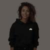 imageDALIX Rainbow Glow in the Dark Embroidered Fleece Cropped Hoodie Cold Fall Winter WomenBlack