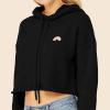 imageDALIX Rainbow Glow in the Dark Embroidered Fleece Cropped Hoodie Cold Fall Winter WomenBlack
