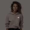 imageDALIX Rainbow Glow in the Dark Embroidered Fleece Cropped Hoodie Cold Fall Winter WomenHeather Dust