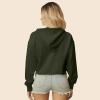 imageDALIX Rainbow Glow in the Dark Embroidered Fleece Cropped Hoodie Cold Fall Winter WomenMilitary Green