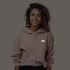 imageDALIX Rainbow Glow in the Dark Embroidered Fleece Cropped Hoodie Cold Fall Winter WomenPeach
