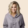 imageDALIX Rainbow Glow in the Dark Embroidered Fleece Cropped Hoodie Cold Fall Winter WomenStorm Gray