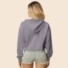 imageDALIX Rainbow Glow in the Dark Embroidered Fleece Cropped Hoodie Cold Fall Winter WomenStorm Gray