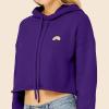 imageDALIX Rainbow Glow in the Dark Embroidered Fleece Cropped Hoodie Cold Fall Winter WomenTeam Purple