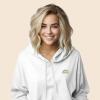 imageDALIX Rainbow Glow in the Dark Embroidered Fleece Cropped Hoodie Cold Fall Winter WomenWhite