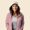 imageDALIX Snap Heart Embroidered Fleece Zip Washed Hoodie Cold Fall Winter WomenDusty Rose
