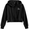 imageDALIX Be Kind Embroidered Fleece Cropped Zip Hoodie Cold Fall Winter WomensBlack
