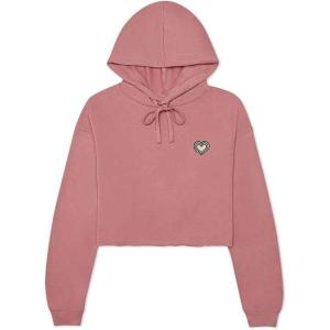 imageDALIX Heart Glow in the Dark Embroidered Fleece Cropped Hoodie Cold Fall Winter WomenMauve