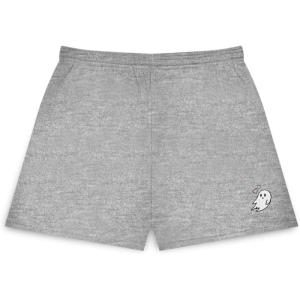 imageDALIX Heartly Ghost Embroidered Fleece Short Sweats Soft Warm WomensAthletic Heather