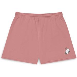imageDALIX Heartly Ghost Embroidered Fleece Short Sweats Soft Warm WomensMauve