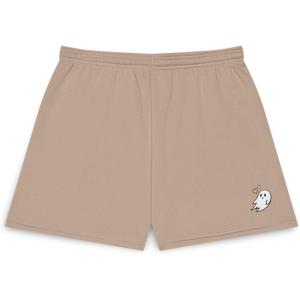 imageDALIX Heartly Ghost Embroidered Fleece Short Sweats Soft Warm WomensTan
